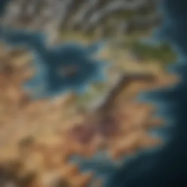 A map of Westeros highlighting key locations and realms within the series.