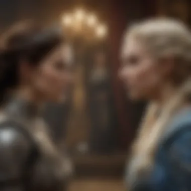 Rivalries Among Queens An intense moment between two queens highlighting their rivalry.
