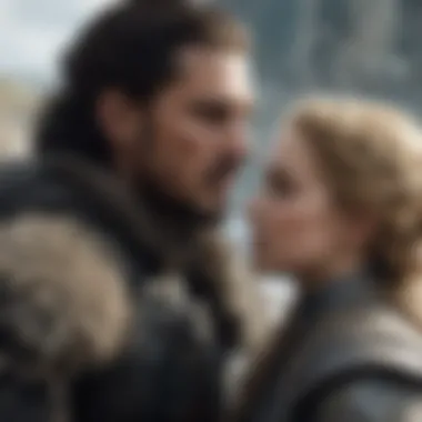 Character Dynamics in the Game of Thrones Universe Character montage representing the intricate relationships in the story.