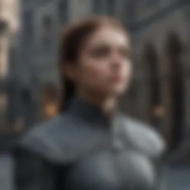 Arya Stark in Winterfell courtyard