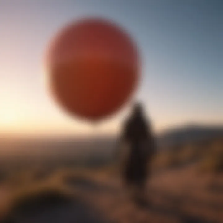 Balon standing at sunrise