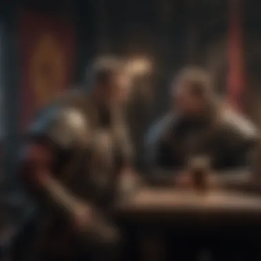 War Council Dynamics A scene depicting a lord and his banner man in a war council