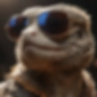 Bearded dragon sporting trendy sunglasses