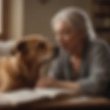 Emotional Moment between the Blind Dog and Owner Emotional Moment between the Blind Dog and Owner