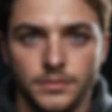 Close-up of Brandon Stark's piercing gaze