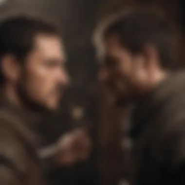 Fractured Bonds Two brothers locked in a tense confrontation