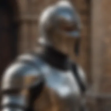 The Knight: Loyalty and Ambition A close-up of a knight in armor, symbolizing loyalty and ambition in the context of castle warfare.