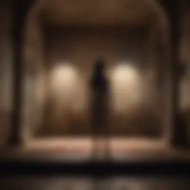 Isolation and Anticipation: The Weight of Waiting A solitary figure standing in a dimly lit room, embodying the theme of isolation and anticipation.