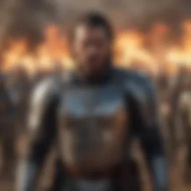 Jon Stark during a pivotal battle, showcasing his leadership.