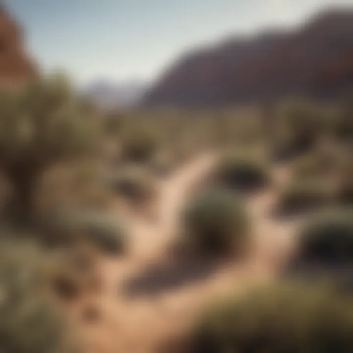 Arid desert landscape with resilient flora and fauna