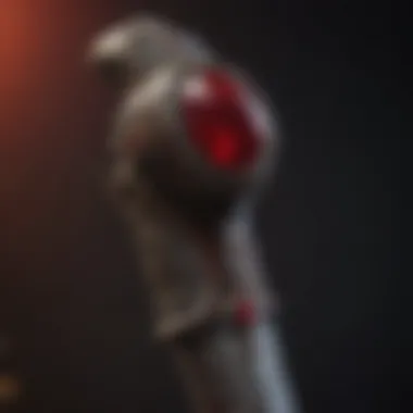 Ruby Splendor Crimson Red Ruby Embedded in Hilt