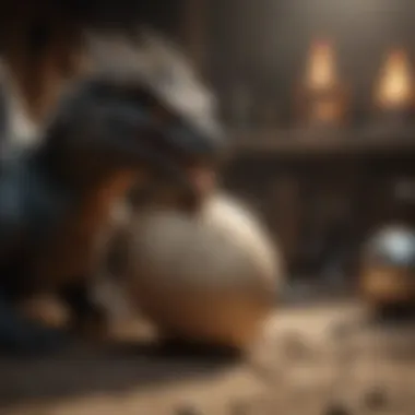 The Moment of Hatching A dramatic scene of a dragon hatching