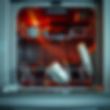 Common Issues in Dishwashers Visual representation of a broken dishwasher showing common issues
