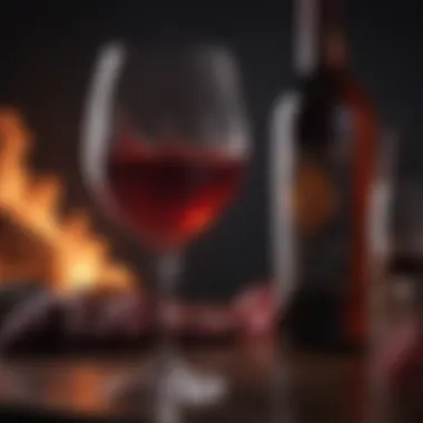 A glass of Dragon Fire Wine with a vibrant red hue