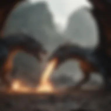 Epic Confrontation of Dragons Dragons Clash in Epic Battle