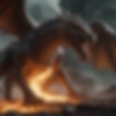 Dragons in a fiery clash