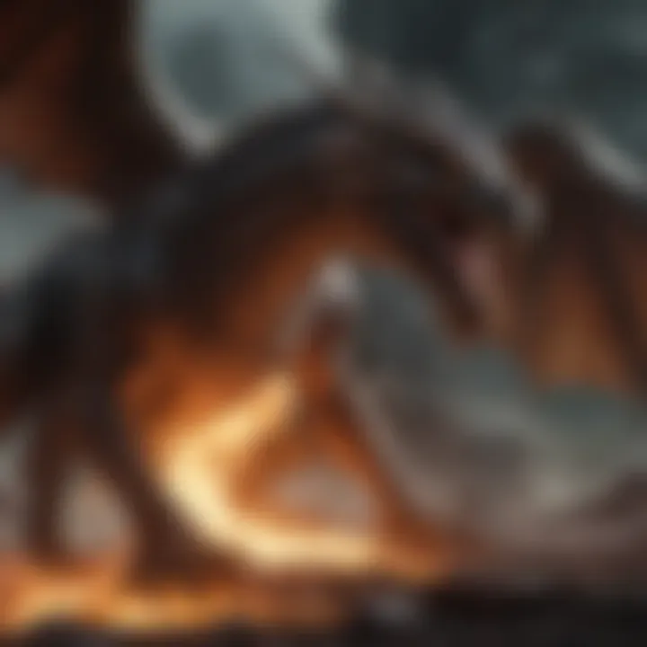 Dragons in a fiery clash