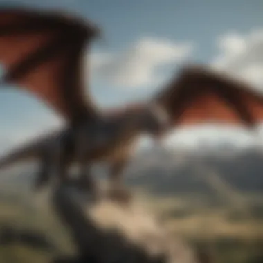 The Majesty of Dragons in Westeros A majestic dragon soaring over the landscape of Westeros