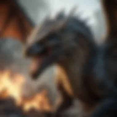 The Dragon: Harbinger of Destruction A fierce dragon in battle, illustrating themes of destruction and conflict.