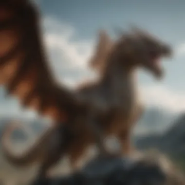 Majestic Dragon Soaring Over Westeros A majestic dragon soaring above Westeros, symbolizing power and freedom.