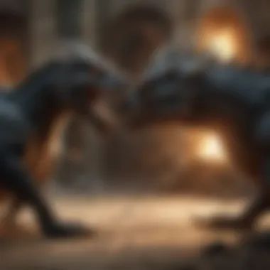 The Epic Confrontation Illustration of an epic battle between a knight and a dragon