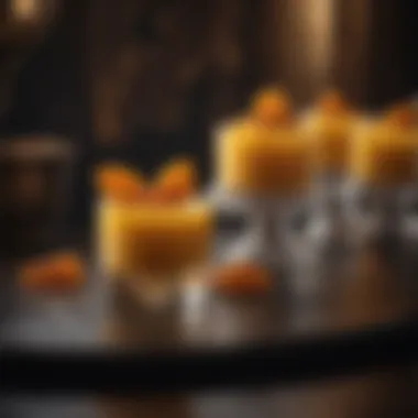 Elegant Dessert Presentation with Saffron Ice An elegant dessert presentation featuring saffron ice and complementary ingredients