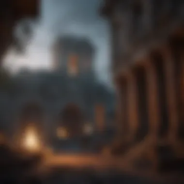 Ancient Secrets Unveiled by Firelight Mystical fire illuminating ancient ruins