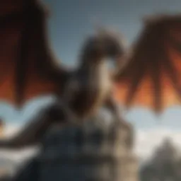 Enigmatic and alluring dragon flying over the iconic Iron Throne