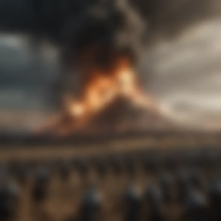 Epic battle scene in the Game of Thrones series