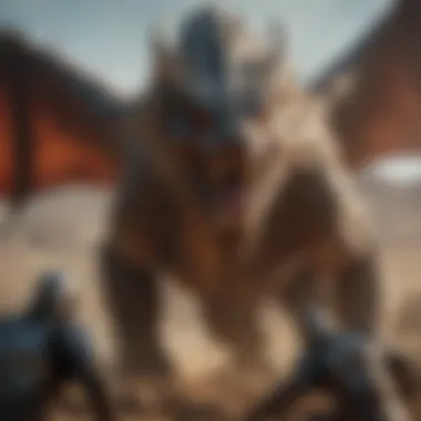 Epic battle scene showcasing the power of the Lord of the Dragons