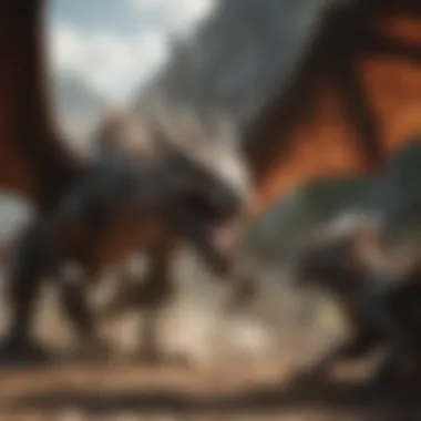 Dragons Soar in an Epic Battle Scene Epic Game of Thrones Battle Scene with Dragons