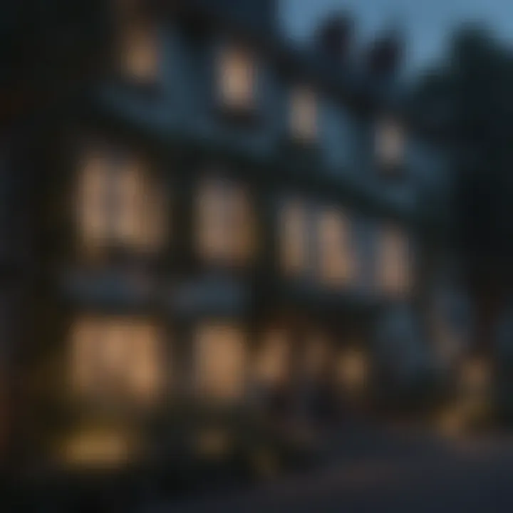 Ethereal ambiance of Hawthorne House at dusk