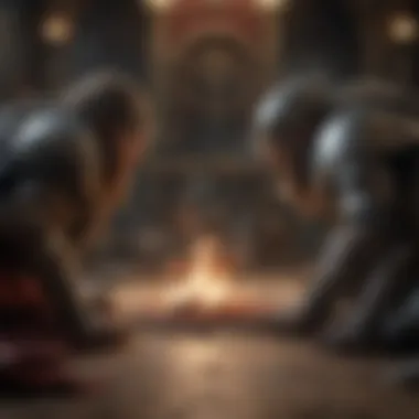 Conflict: The Heart of Power Struggles Illustration depicting a pivotal battle between rival factions in Westeros