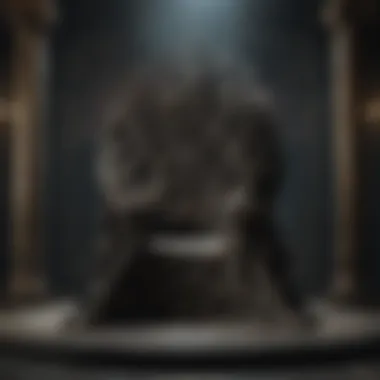 The Throne: Epicenter of Power An artistic representation of a royal throne room, symbolizing power and governance