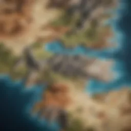 A detailed map of Westeros highlighting key locations from the Clash books.