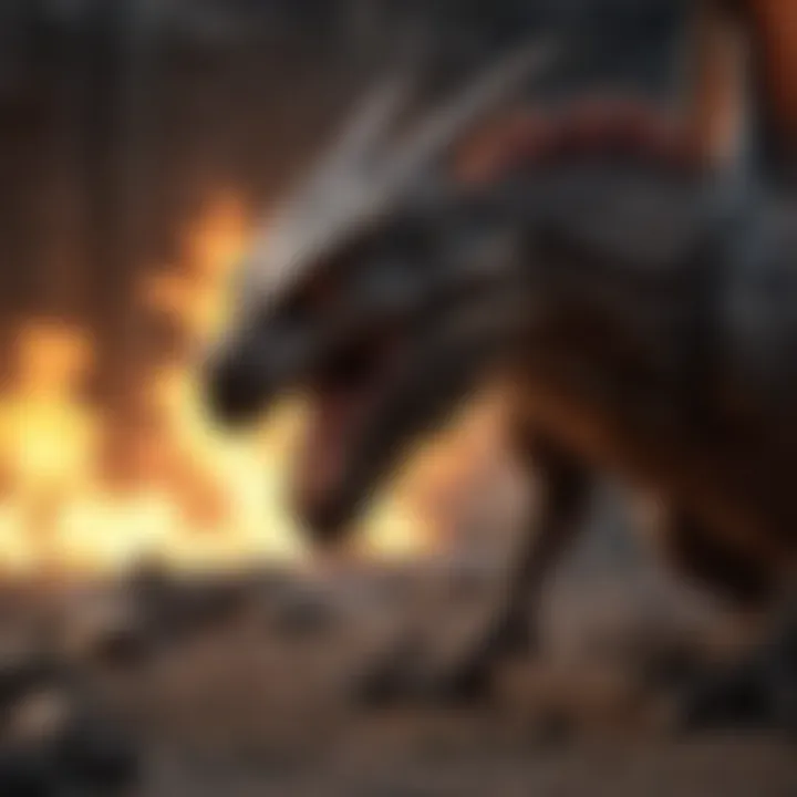 Scene depicting Dracarys and dragons