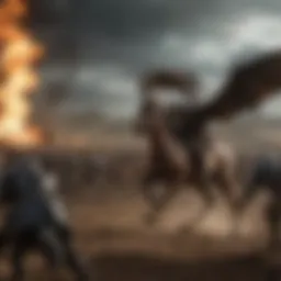 A captivating scene from Game of Thrones showcasing an epic battle
