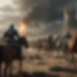 A captivating scene from Game of Thrones showcasing a dramatic battle.