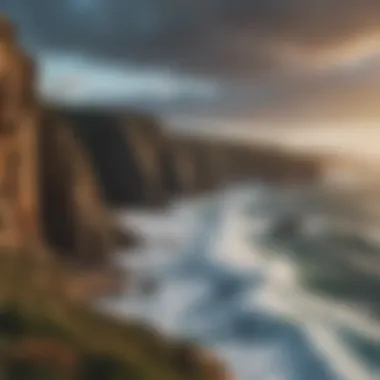 Dynamic Coastal Scene at Lands End Waves crashing against rugged cliffs at Lands End