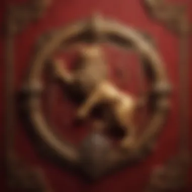 The emblem of House Lannister, a golden lion on a crimson background.