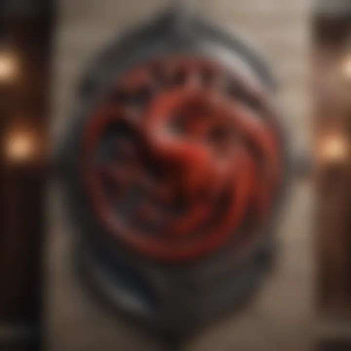 The banner of House Targaryen, featuring a three-headed dragon.