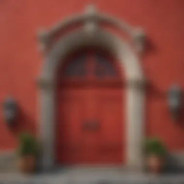 Architectural features of red doors in key locations