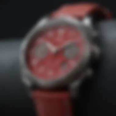 Craftsmanship of the Red Woman's Watch Detailed craftsmanship showcasing the materials used in the watch