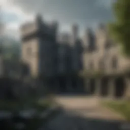The imposing structure of Winterfell showcasing ancient stone architecture