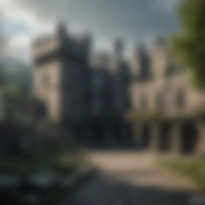 The imposing structure of Winterfell showcasing ancient stone architecture