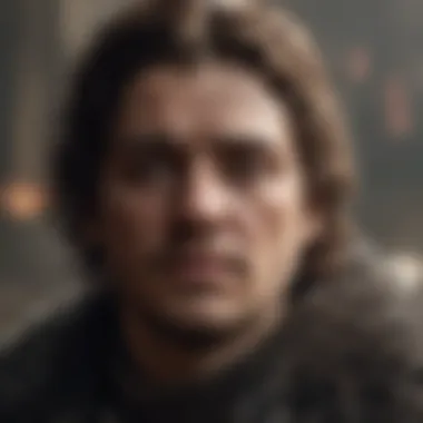 Character Depth in Game of Thrones A close-up of a key character in Game of Thrones showcasing their emotional depth