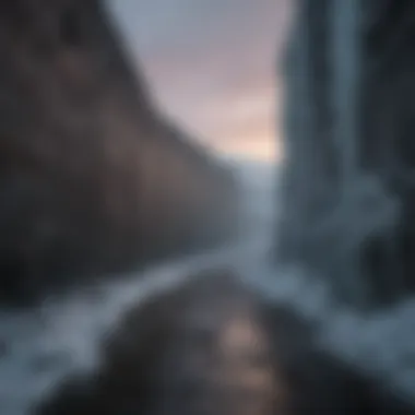 The Wall: A Barrier Between Worlds The haunting beauty of the Wall, with its towering ice structures and the ominous presence of the Night's Watch.