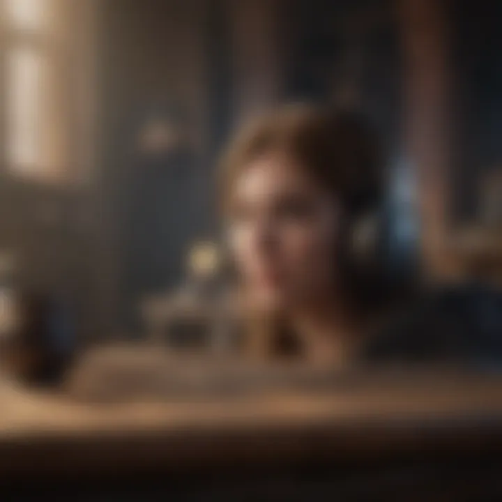 An immersive listening session with headphones