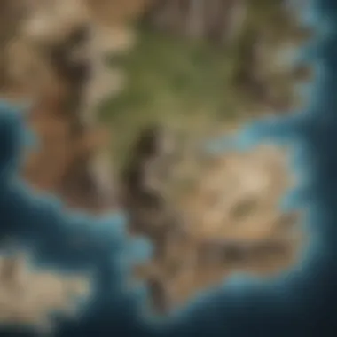 Detailed Map of Westeros An intricate map of Westeros depicting key locations