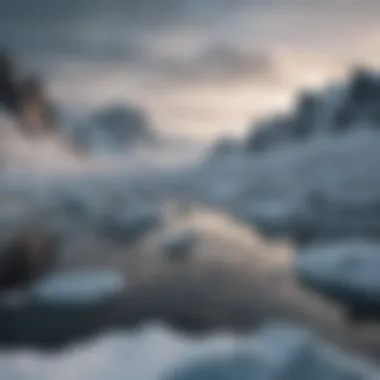 The Icy Realm of the North A breathtaking view of the icy landscapes of Westeros, symbolizing the cold and foreboding nature of the North.